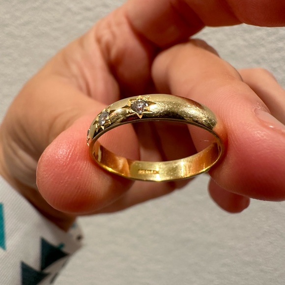 14k Dome Gold Ring With Old Mine Cut, Starset Diamonds - Picture 6 of 6